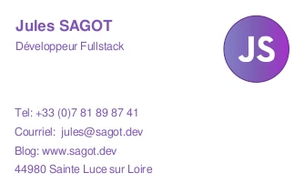 Carte visite Jules Sagot